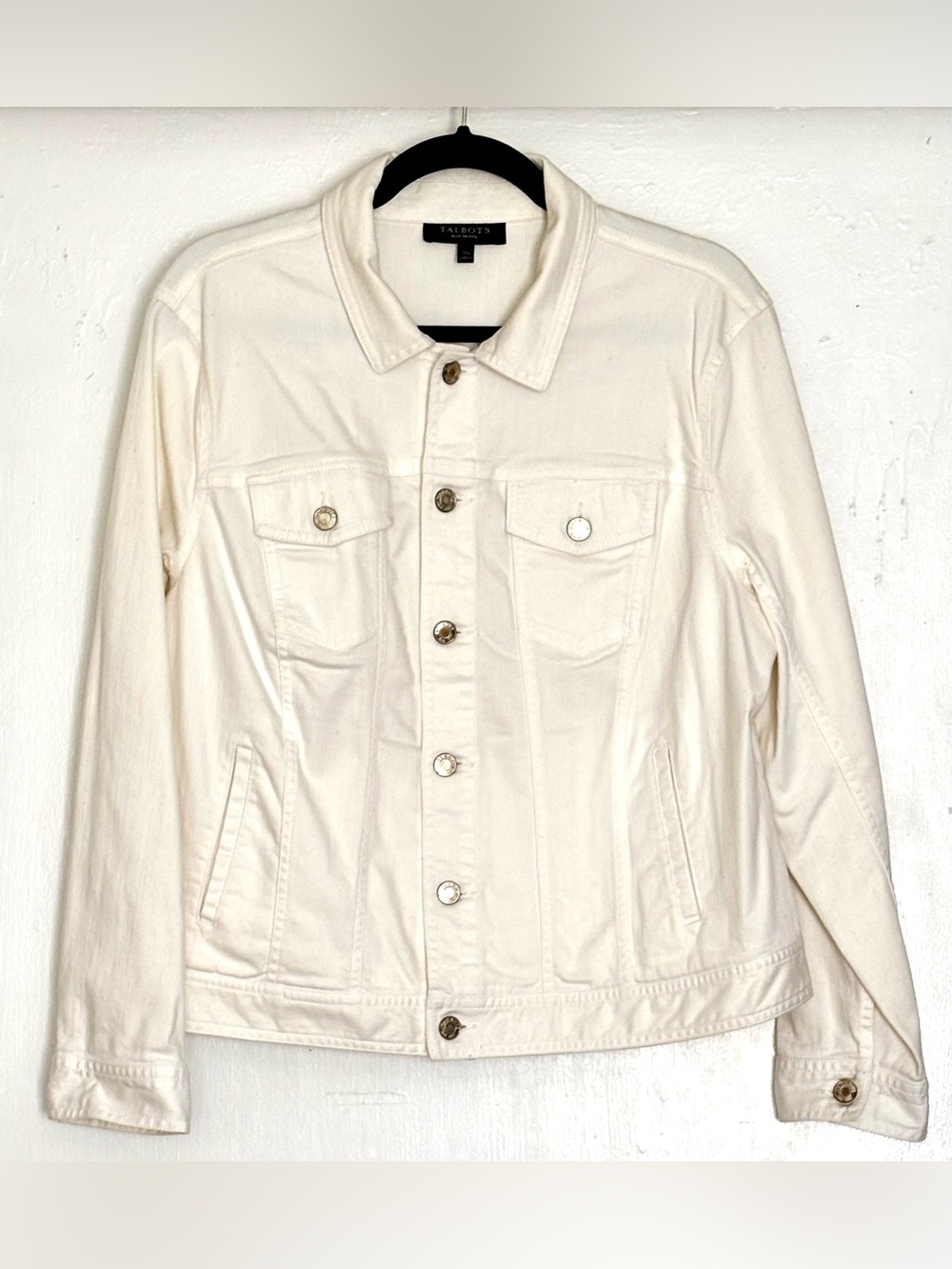 Talbots Classic Jean Jacket White Size 1XP